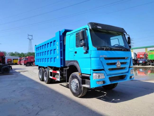 Secondhand Truck 10tires Peacock Blue Sinotruck HOWO 6*4 Dump Truck 371HP