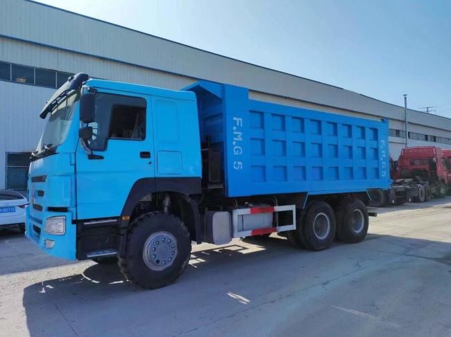 Secondhand Truck 10tires Peacock Blue Sinotruck HOWO 6*4 Dump Truck 371HP