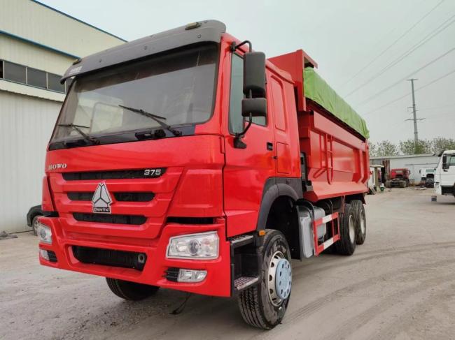 Red U-Type Dump Truck Sinotruck HOWO 6*4 Dump Truck Secondhand Truck 10tires
