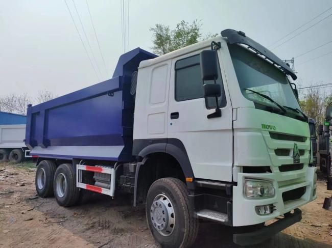White and blue Color Secondhand Truck 10tires White U-Type Dump Truck Sinotruck HOWO 6*4 Dump Truck