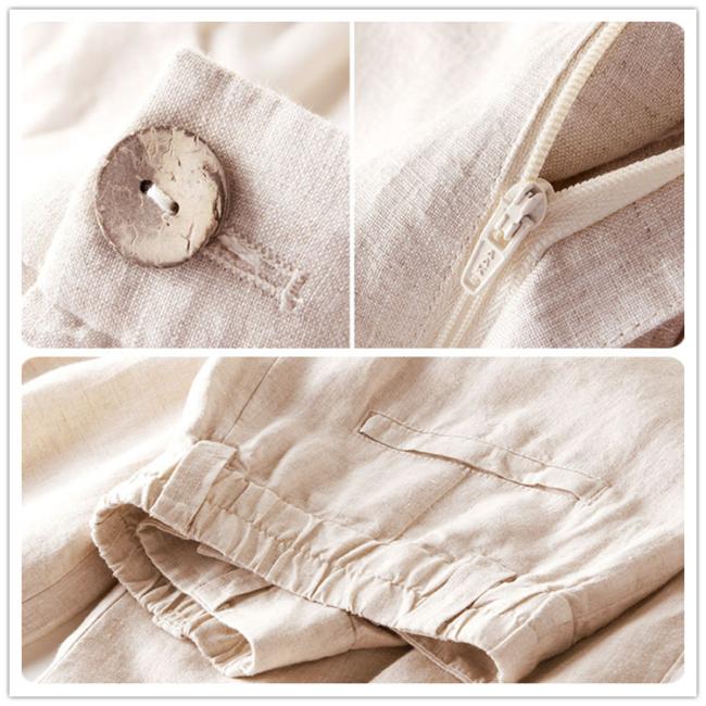 Fashion linen pants women casual straight pants loose Hemp trousers