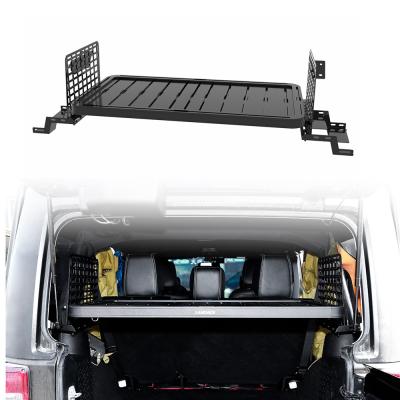 China BLACK Aluminum Alloy Tail Foldable Table Camping Cargo Shelf Storage Rack Back Shelf Easy to Install for sale