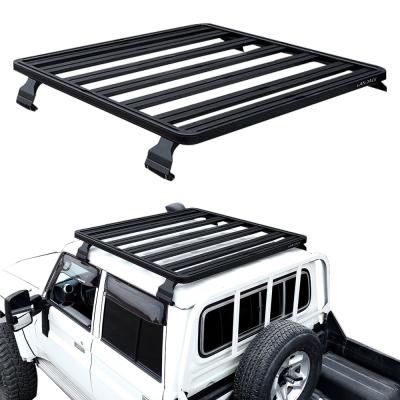 China Rain Gutter Installation Off Road Land Cruiser LC79 Aluminum 4X4 Roof Rack for Toyota for sale