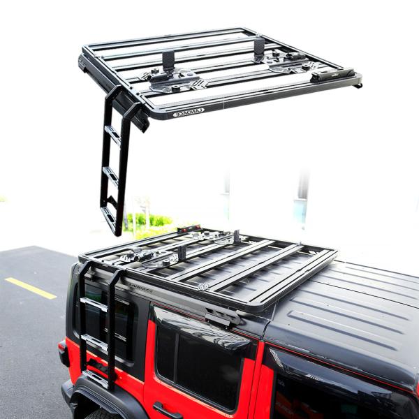 Quality 18-23 Wrangler Rubicon Jeep Fitment Universal Aluminum Roof Rack for Off Road Vehicles for sale