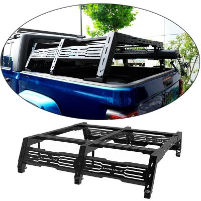 China Powder Coating 2023 Universal Mn Steel Bed Rack Roll Bar for Most Pickup Trucks Bed Rack for sale