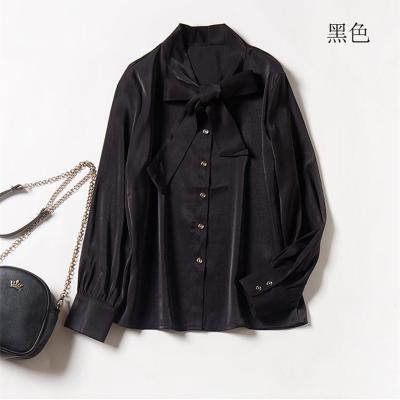 China Round collar and long sleeves chiffon shirt for women clothing for sale