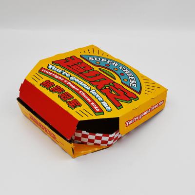 Chine La boîte de la livraison de pizza d'e cannelure a ridé la coutume de Cmyk de boîte à pizza a imprimé la boîte travaillée de la livraison de foold à vendre
