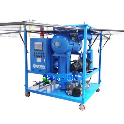 China Double-Stage Vacuum Dielectric Oil Filtration Machine with Gas Spring Support Rod Type Weather-proof for sale