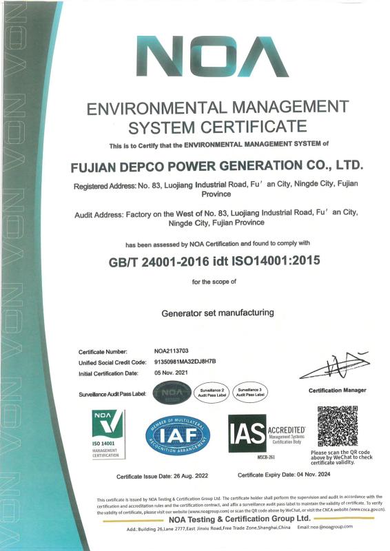 GB/T 24001-2016 idt ISO14001:2015 - Fujian Depco Power Generation Co., Ltd.