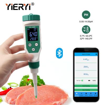 China Digital Bluetooth Food PH Meter For Brewing Fruit Cheese Meat Canning 0 - 14ph for sale