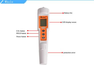 China Tipo medidor de pH de la pluma de la alta exactitud de Ortable Digital para el agua, tamaño de 20*27m m en venta