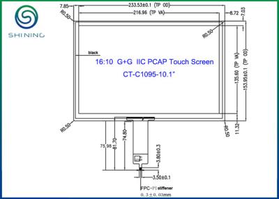 China COF 16:10 Industrial Touch Screen LCD Panel GT928 Controller 10.1 Inch for sale