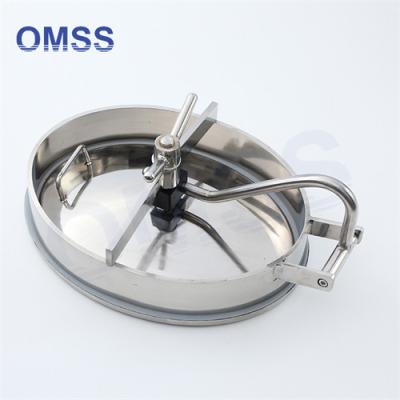 China SS316L Sanitary Stainless Steel Oval Inner Opening Manhole Cover For Pressure Vessels for sale