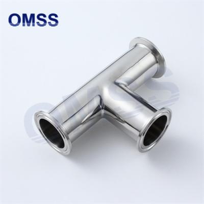 China 7MP Stainless Steel Sanitary Pipe Fittings Tri Clamp Equal Tee for sale