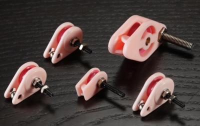 China Pink Caged Ceramic Pulley , Precision Coil Winding Tensioner Accessories for sale
