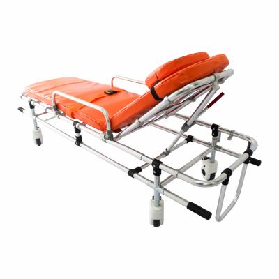 China 50cm Adjustable Patient Transfer Collapsible Stretcher Ambulance Trolley 190CM for sale