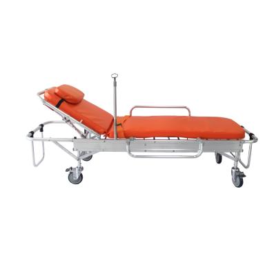 China 20in Portable Folding Stretcher Medical Transport Aluminum Alloy Board Orange for sale