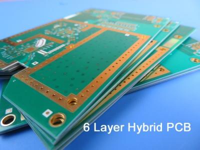 China Hybrid PCB 6-layer 2.24mm Tg170 FR-4 and 20mil RO4003C Combined for sale