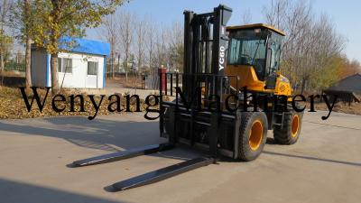 China Powered Pallet Stacker Diesel Powered Forklift 6 Ton Good Off Road Forklift for sale