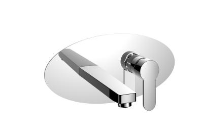 China Round Panel Single Handle Wall Mounted Mixer Tap Shower Mixer Ceramic Cartridge for sale
