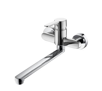 China 291mm Length Wall Mount Kitchen Sink Faucet Zinc Lever Kitchen Swivel Tap for sale