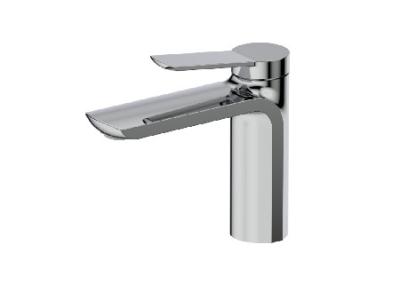China Single Lever Black Chrome Bathroom Tap Without Pull Rod for sale