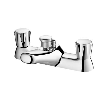 China Bath Taps With Shower Bath Shower Filler Mixer Tap Double Lever Chrome Solid Brass With Shower Hand for sale