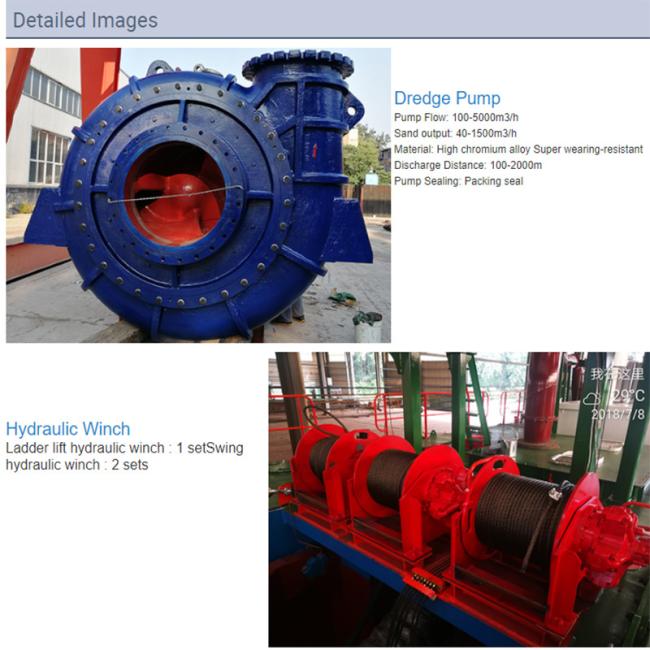 Hydraulic Winch 14inch Cutter Suction Mud Dredger for River Sand