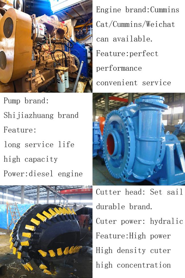 Diesle Engine hydraulic Mud Pump Suction Dredger with Cutter Head