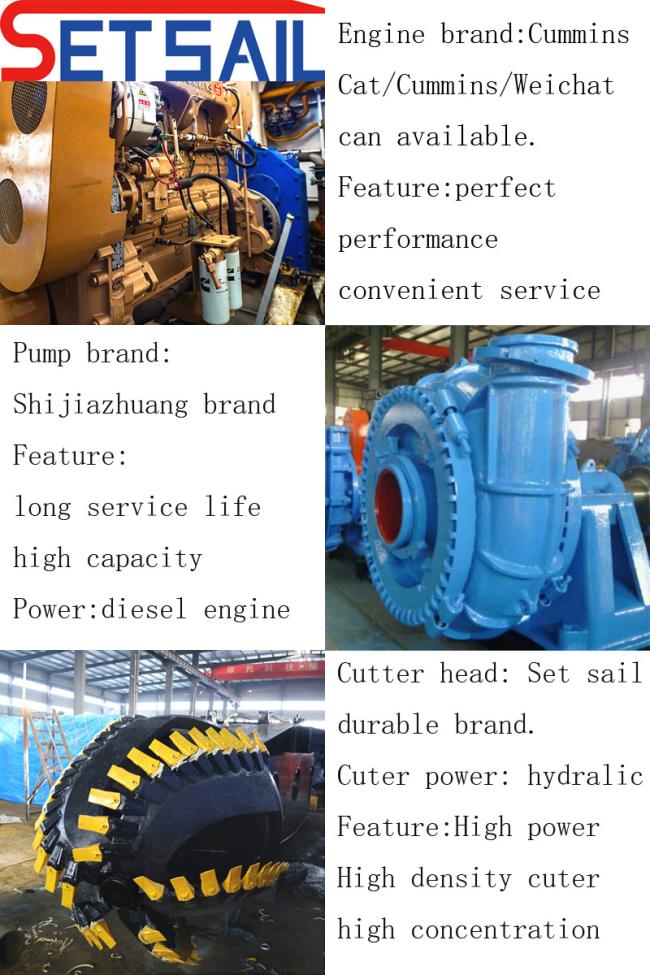 Diesel Engine Water Flow 5000m3 Cutter Suction Dredger with Hydraulic