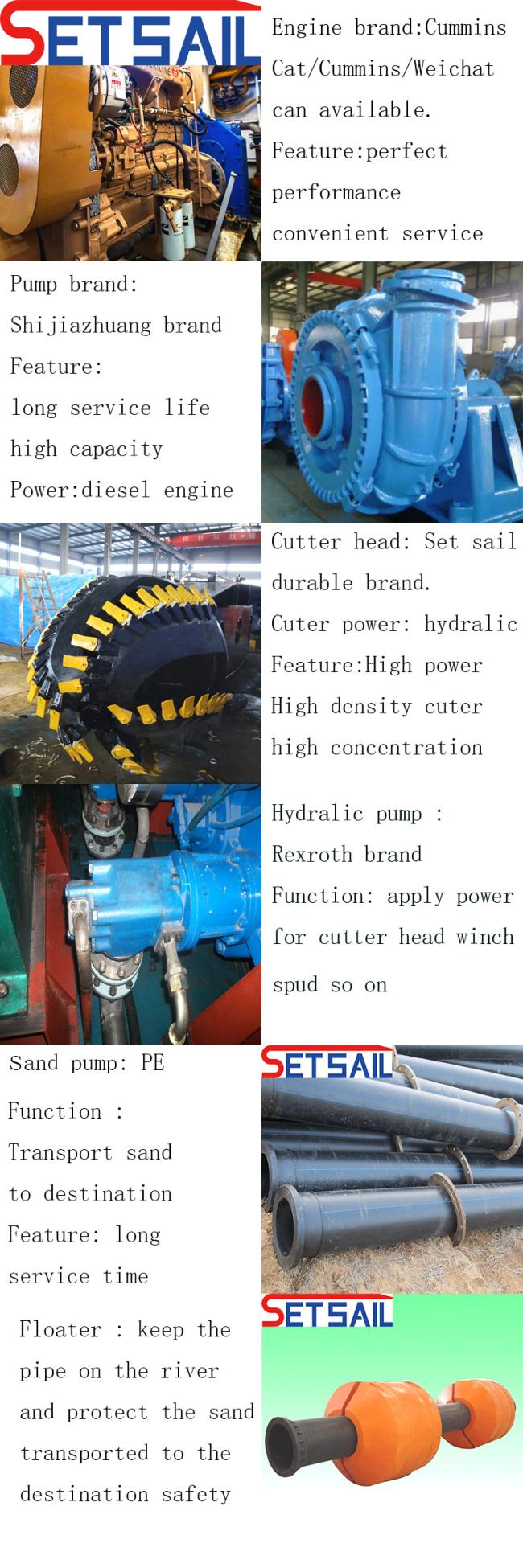 Hydraulic Cutter Head 22inch Cutter Suction Dredger with Anchor Boom