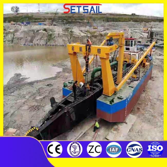 Hydraulic Winch and Spud Carrier River Sand Dredger