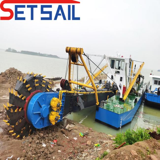 Small Size Water Flow 800m3 Wheel Bucket Dredger for River