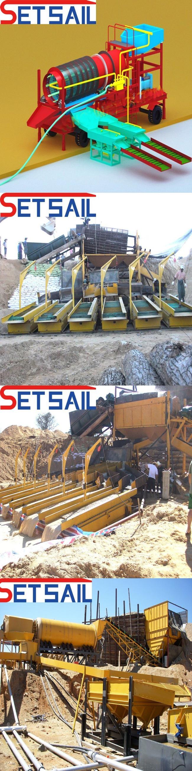 Land Mining Machinery with Agitation Chute and Gold Carpet