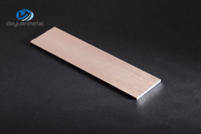 China 6063 Exterior Door Floor Trim Antirust GB Approved Flat Bar 4mm Rose Gold for sale