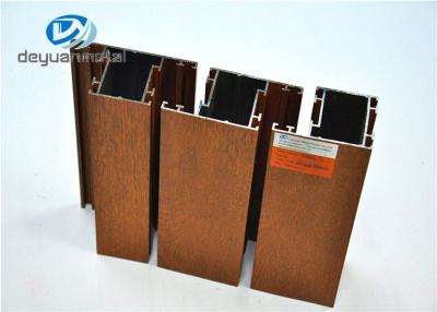 China High Precision Wood Grain Aluminum Profiles Polishing For Doors / Window for sale