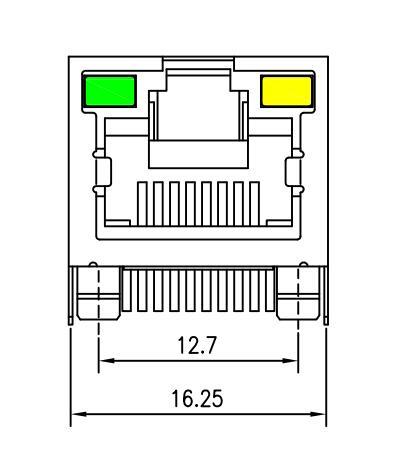 6116173-5 Rj45 Connectors With LED 8P8C Shielded Thru - Hole LPJE101AWNL 0