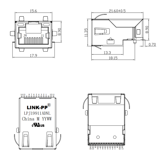 LPJ19911ADNL Mechanical Drawing