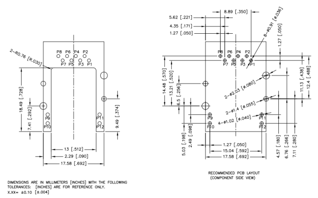 JXD1-1001NL RECOMMENDED PCB LAYOUT