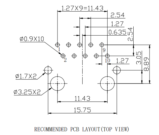 A00-108-622-450 Recommended PCB Layout