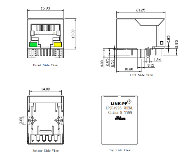 LPJG4926-7HENL RJ45 Connector Datasheet