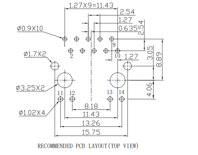 LPJG4933-7HENL Recommended PCB Layout