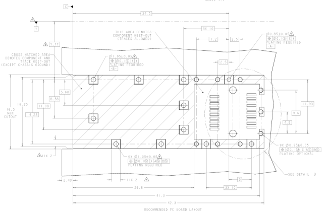 2007194-1 SFP+ Cage Connector Drawing