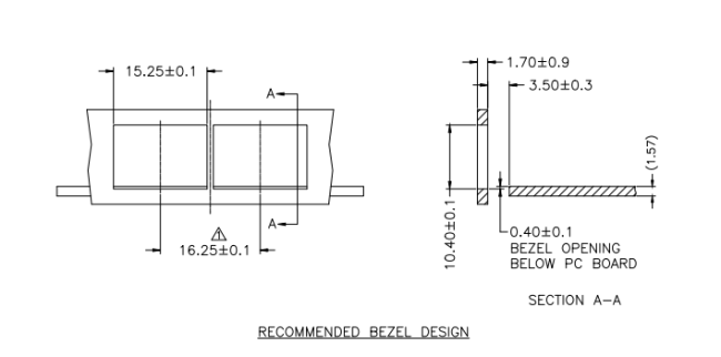 LP11ACS2000 SFP Cage Datasheet - RECOMMENDED BEZEL DESIGN