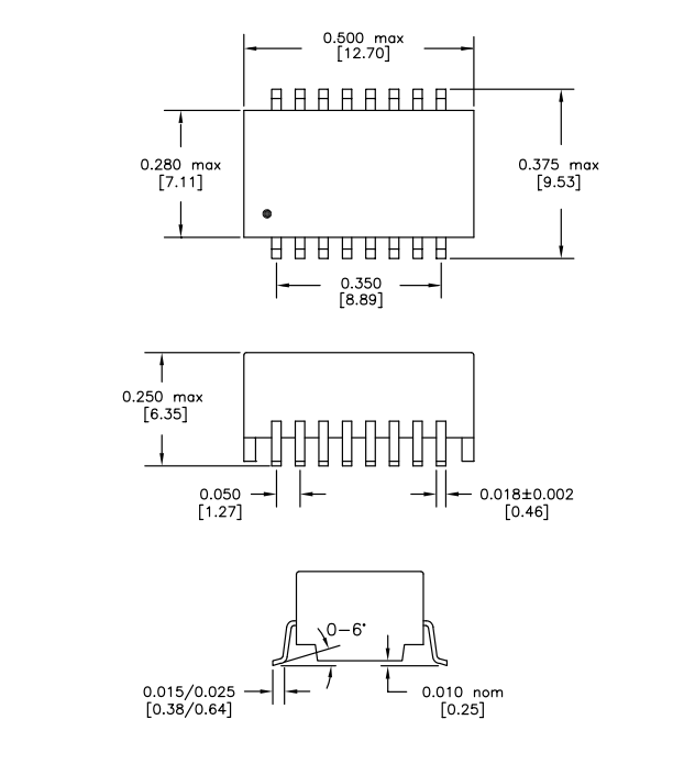 TG110-AEX50N5LF Ethernet Transformers datasheet - Dimension