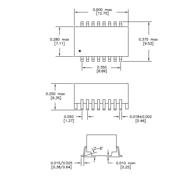 TG110-AE050N5LF Ethernet Transformers datasheet - Dimension