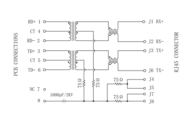 LPJ46204AENL RJ45 Connector Datasheet -Schematic