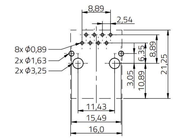 7499010004A Datasheet Recommended Hole Pattern
