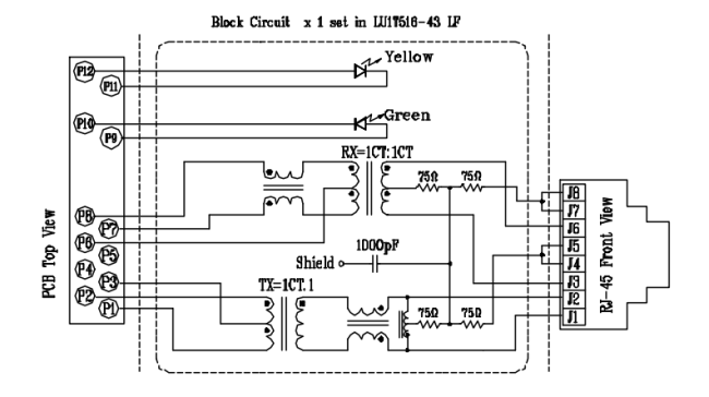 LU1T516-43 LF RJ45 Connector Datasheet