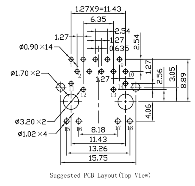 LPJG4928HENL RJ45 Connector Datasheet - Suggested PCB Layout